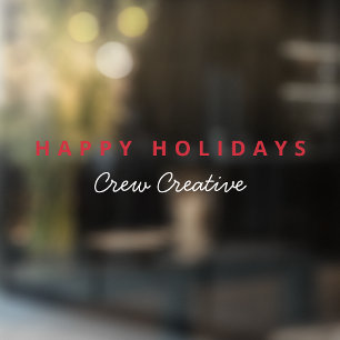 Business Christmas   Corporate Happy Holidays Window Cling
