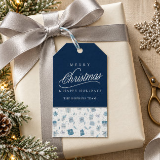 Business Christmas Gift Tags | Navy Blue Holiday