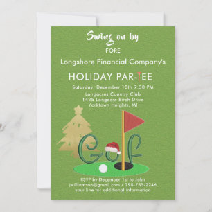 Business Christmas Golf Theme Party Par-Tee Invitation