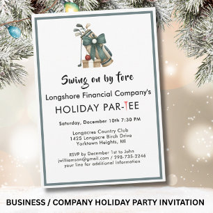 Business Christmas Golf Theme Party Par-Tee Invitation