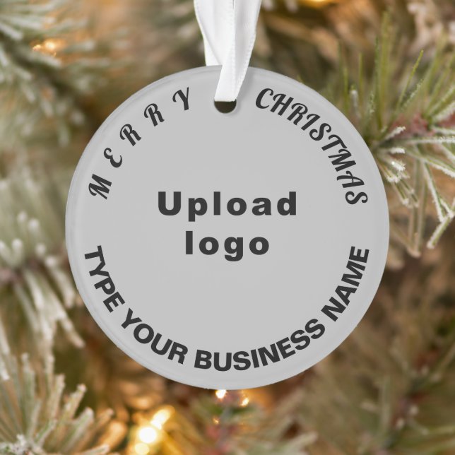 Business Christmas Gray Circle Acrylic Ornament (Tree)