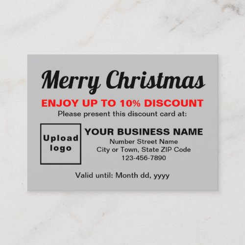 Business Christmas Gray Discount Card