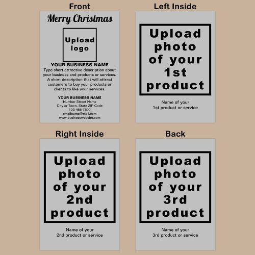 Business Christmas Gray Folded Greeting Card