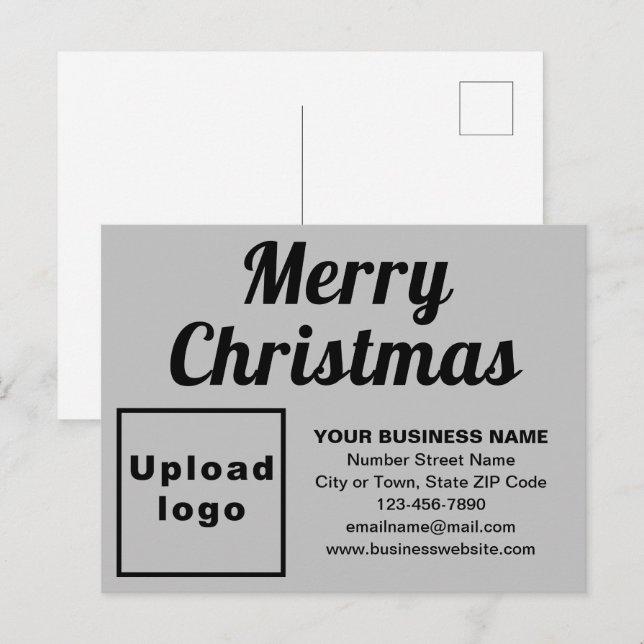 Business Christmas Gray Holiday Postcard (Front/Back)