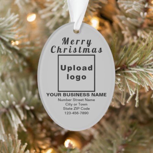 Business Christmas Gray Oval Acrylic Ornament