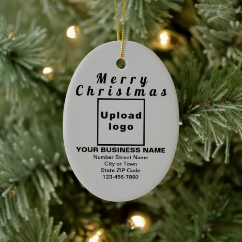 Business Christmas Gray Oval Ceramic Ornament 