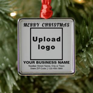 Business Christmas Gray Square Ornament