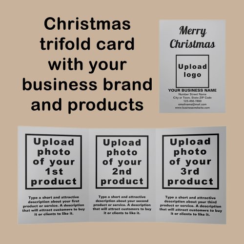 Business Christmas Gray Trifold Card