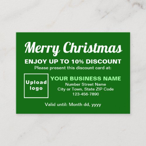 Business Christmas Green Discount Card