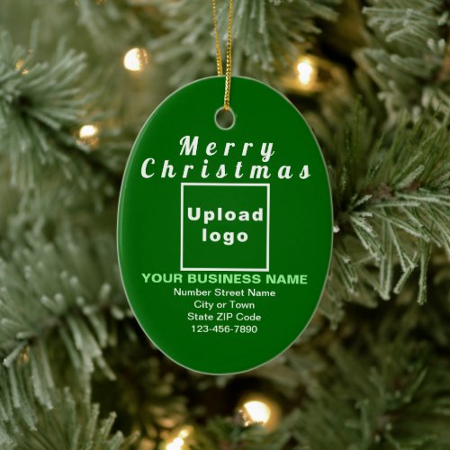 Business Christmas Green Oval Ceramic Ornament 
