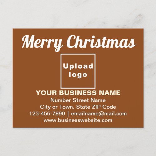 Business Christmas Greeting on Brown Postcard