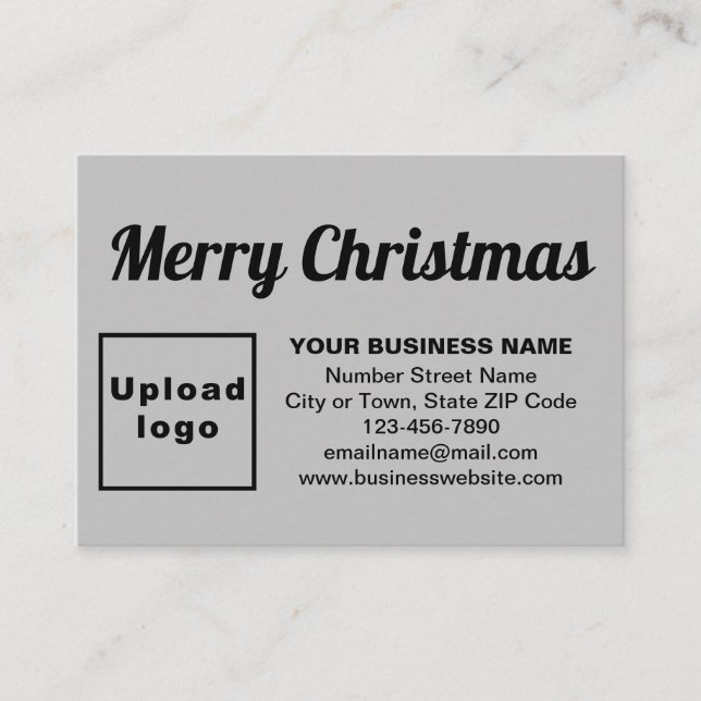Business Christmas Greeting on Gray Enclosure Card (Front)