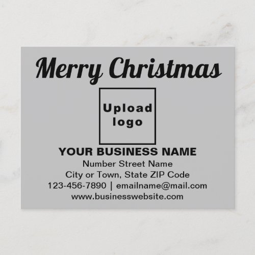 Business Christmas Greeting on Gray Postcard