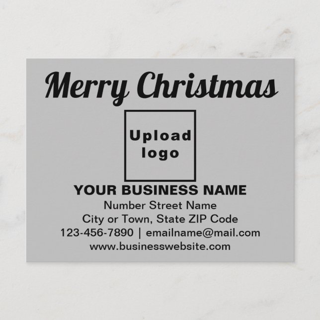 Business Christmas Greeting on Gray Postcard (Front)