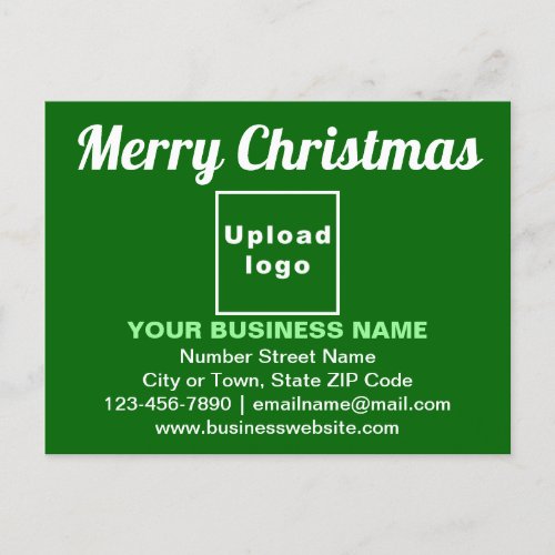 Business Christmas Greeting on Green Postcard