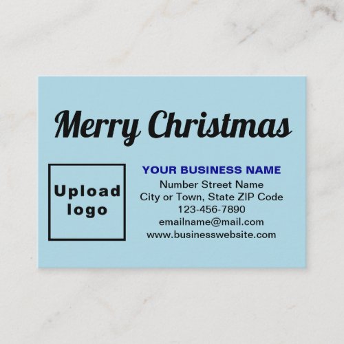 Business Christmas Greeting on Light Blue Enclosure Card