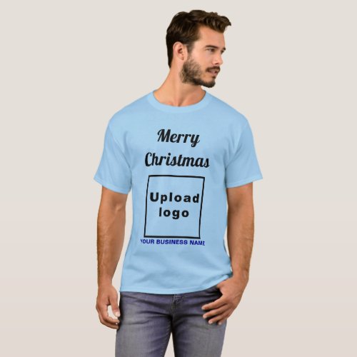 Business Christmas Greeting on Light Blue T_Shirt