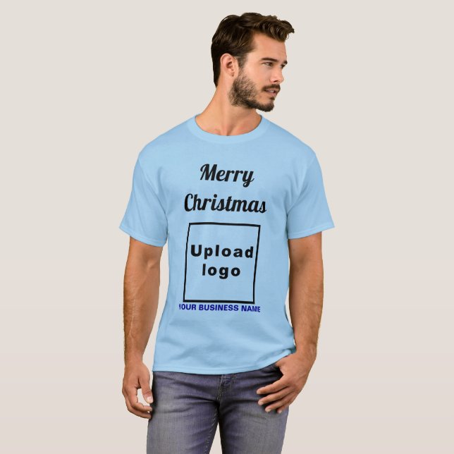 Business Christmas Greeting on Light Blue T-Shirt (Front Full)