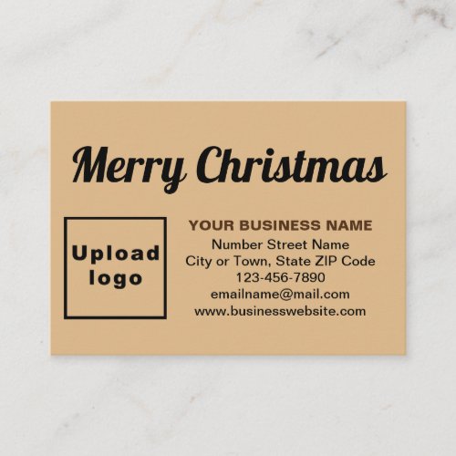 Business Christmas Greeting on Light Brown Enclosure Card