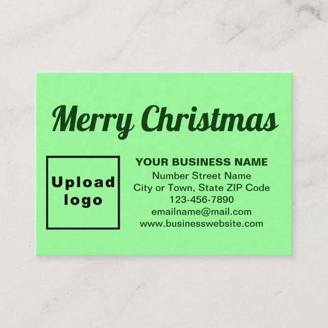 Business Christmas Greeting on Light Green Enclosure Card (Front)