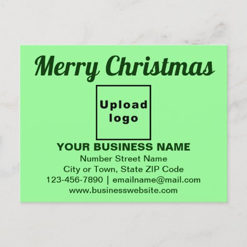 Business Christmas Greeting on Light Green Postcard