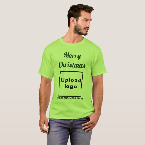 Business Christmas Greeting on Lime Green T_Shirt