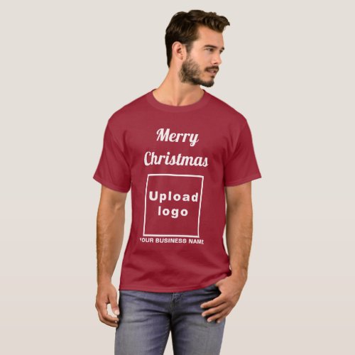 Business Christmas Greeting on Maroon T_Shirt