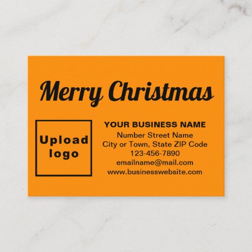 Business Christmas Greeting on Orange Color Enclosure Card
