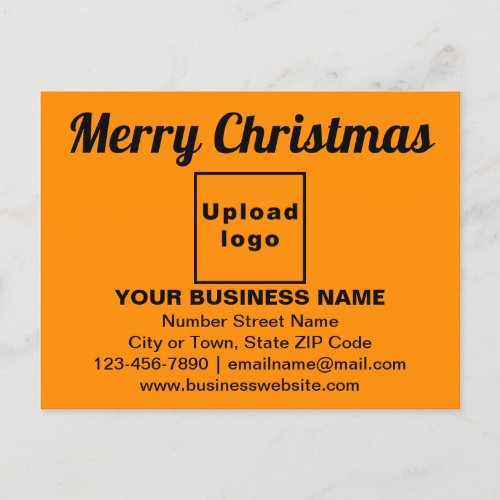 Business Christmas Greeting on Orange Color Postcard