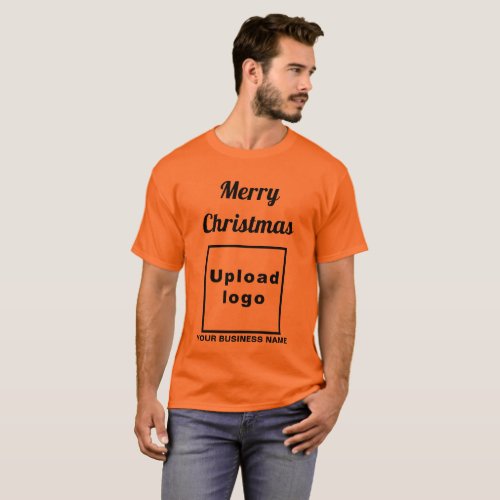 Business Christmas Greeting on Orange Color T_Shirt