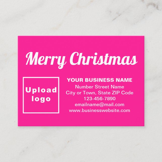 Business Christmas Greeting on Pink Enclosure Card (Front)