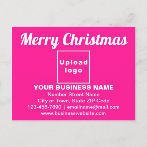 Business Christmas Greeting on Pink Postcard