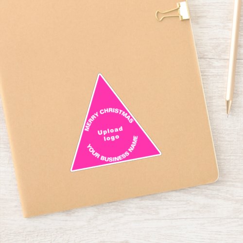 Business Christmas Greeting on Pink Triangle Vinyl Sticker