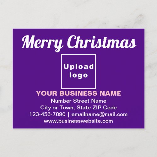 Business Christmas Greeting on Purple Postcard