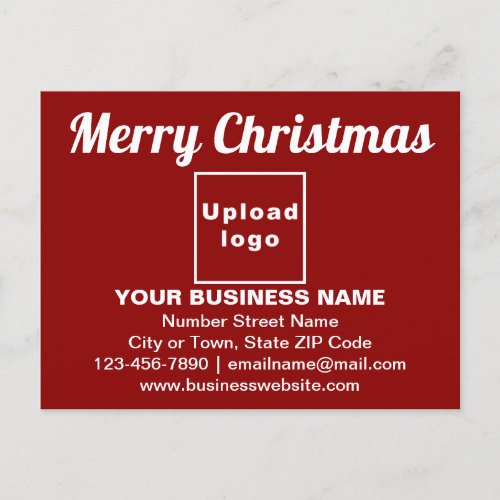 Business Christmas Greeting on Red Postcard