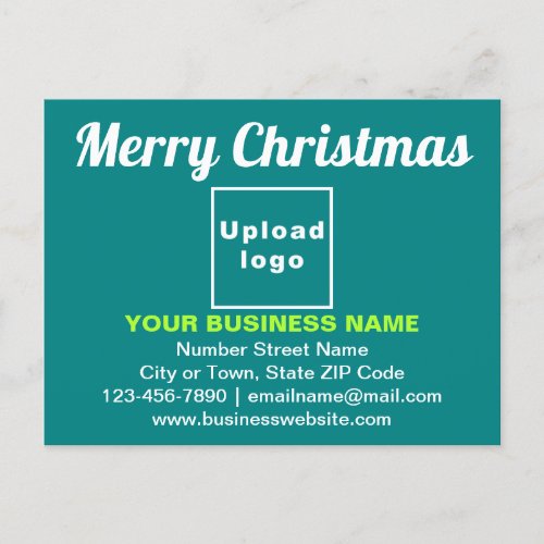 Business Christmas Greeting on Teal Green Postcard