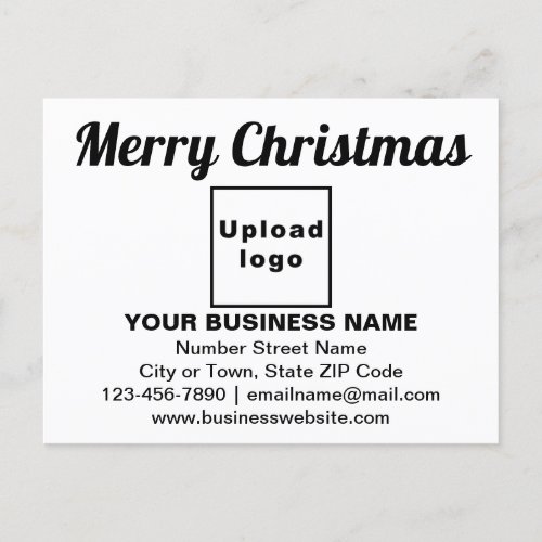 Business Christmas Greeting on White Postcard