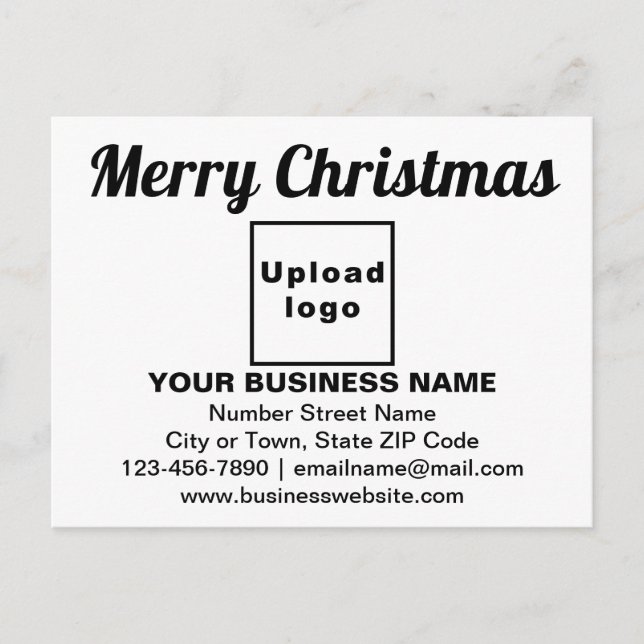 Business Christmas Greeting on White Postcard (Front)