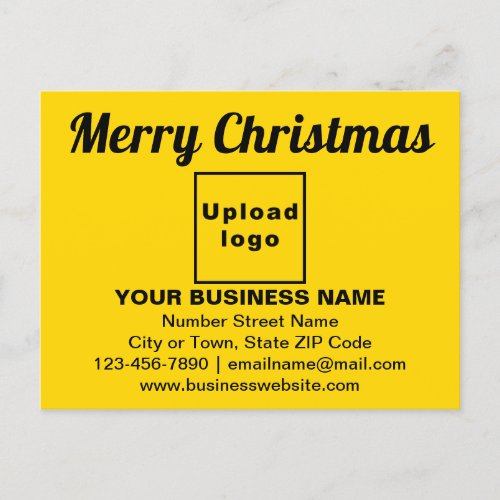 Business Christmas Greeting on Yellow Postcard