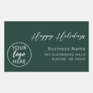 Business Christmas Happy Holidays Rectangular Sticker