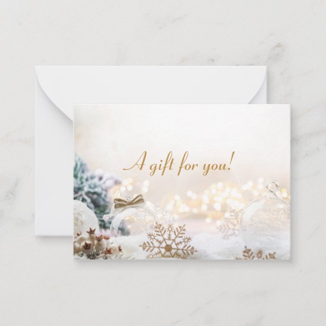 Business Christmas Holiday Gift Certificate Card (Front)