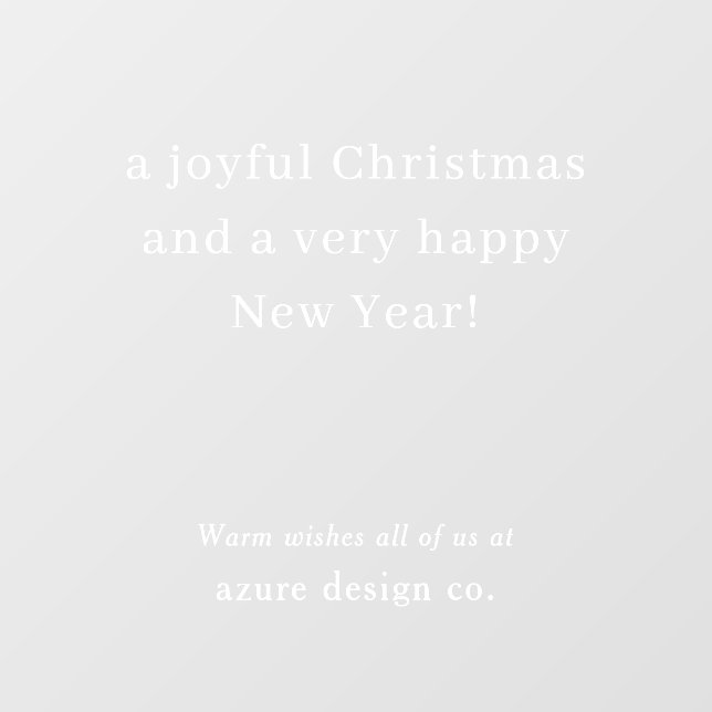 Business Christmas Holiday Greeting Modern Window  Window Cling (Sheet)