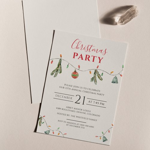 Business Christmas Holiday Party Invitation
