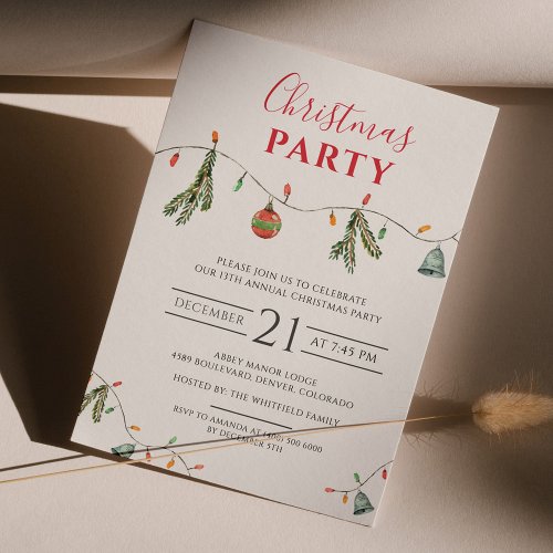 Business Christmas Holiday Party Invitation Flyer
