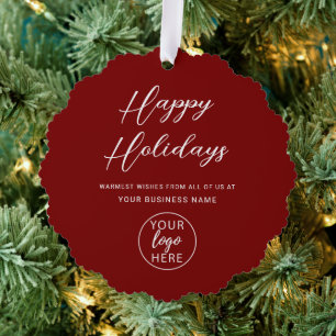 Business Christmas Holidays Ornament Card