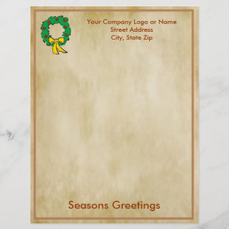 Business Christmas Letter Paper - Wreath Design