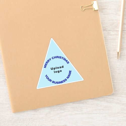 Business Christmas Light Blue Triangle Vinyl Sticker