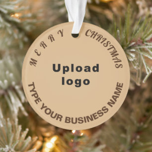 Business Christmas Light Brown Circle Ornament