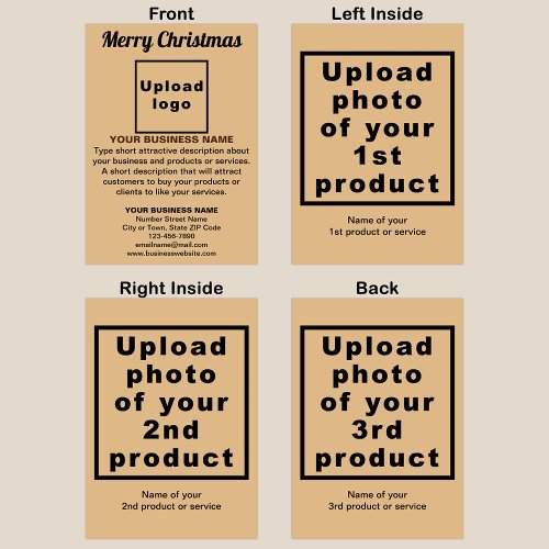 Business Christmas Light Brown Folded Greeting Card