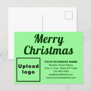 Business Christmas Light Green Holiday Postcard